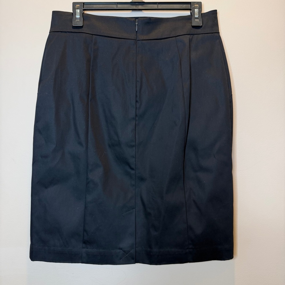Worthington Black Pencil Skirt Womens Size 12 Cotton Blend Knee Length Career - Picture 4 of 10